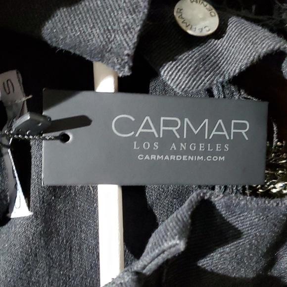 NWT NEW CARMAR ZEUS BLACK CHAIN DENIM JACKET SIZE SMALL OPEN BACK CUT OUT - Picture 8 of 13